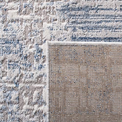 SAFAVIEH Amelia Collection 8' x 10' Blue/Grey ALA786M Modern Abstract Distressed Non-Shedding Living Room Bedroom Dining Home Office Area Rug