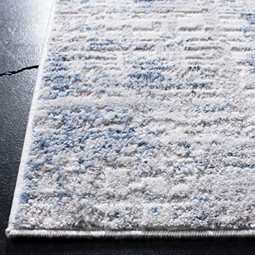 SAFAVIEH Amelia Collection 8' x 10' Blue/Grey ALA786M Modern Abstract Distressed Non-Shedding Living Room Bedroom Dining Home Office Area Rug