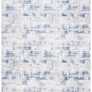 SAFAVIEH Amelia Collection 8' x 10' Blue/Grey ALA786M Modern Abstract Distressed Non-Shedding Living Room Bedroom Dining Home Office Area Rug