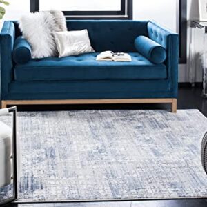 SAFAVIEH Amelia Collection 8' x 10' Blue/Grey ALA786M Modern Abstract Distressed Non-Shedding Living Room Bedroom Dining Home Office Area Rug