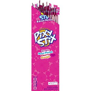 Pixy Stix Candy Filled Fun Straws, Grape, Maui Punch, Cherry & Orange Flavors, 0.42 oz (Pack of 85)