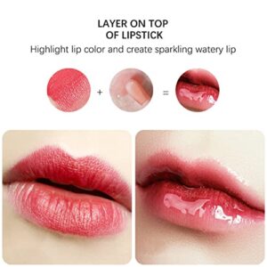 Yasovigi Hydrating Lip Oil Plumping Lip Tint Moisturizing Lip Gloss, Transparent Lip Balm Care Stick Nourishing Repairing Non-sticky, Moisture&Lighten Lip Lines (Cherry)