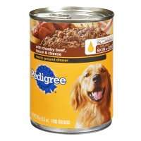 Pedigree Meaty Ground Dinner with Chunky Beef, Bacon and Cheese Dog Food 13.2 oz (1 Can)