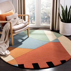 SAFAVIEH Rodeo Drive Collection 7'6" x 9'6" Gold RD863A Handmade Mid-Century Modern Abstract Wool Area Rug