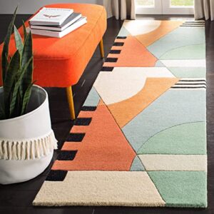 SAFAVIEH Rodeo Drive Collection 7'6" x 9'6" Gold RD863A Handmade Mid-Century Modern Abstract Wool Area Rug