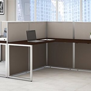 Bush Business Furniture Easy Office 60W Two Person L Shaped Desk Open Office in Mocha Cherry