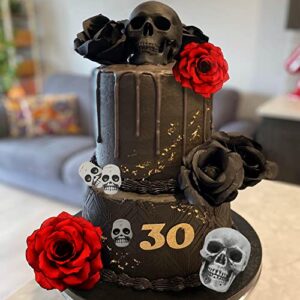 Gothic Rose Skull Cake Topper Till Death Do Us Part Cake Topper Gothic Wedding Party Decoration Halloween Skeleton Day Of The Death Black Rose Cake Decoration