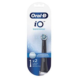 oral-b io ultimate clean replacement brush heads, black, 2 count