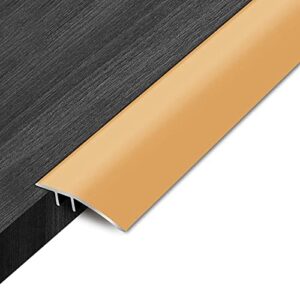 renlxfi self adhesive floor transition strip, aluminum floor divider strip thresholds reducer, carpet trim bar for front door doorways (color : gold, size : 100cm/39.4in)