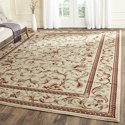 SAFAVIEH Lyndhurst Collection 10' x 14' Ivory / Ivory LNH322A Traditional Oriental Scroll Non-Shedding Living Room Bedroom Dining Home Office Area Rug