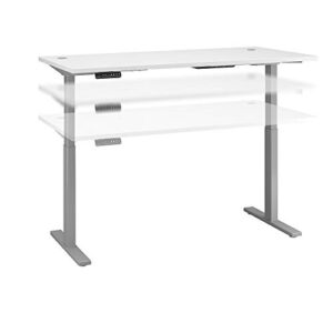 bush business furniture move 60 series height adjustable standing desk, 72w x 30d, white with cool gray metallic base