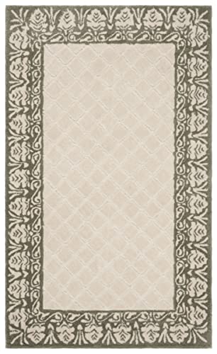 Safavieh Total Performance Collection 2' x 3' Light Green TLP755H Hand-Hooked Border Area Rug