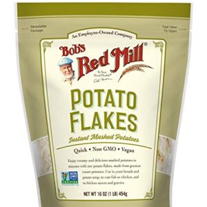 Bob's Red Mill Instant Mashed Potatoes Creamy Potato Flakes, 16-ounce (Pack of 4)