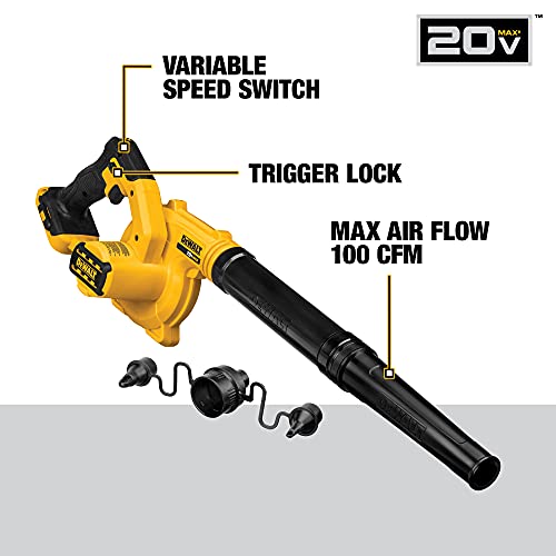 DEWALT 20V MAX* Blower for Jobsite, Compact, Tool Only (DCE100B)