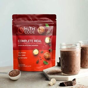 HLTH Code Complete Meal Replacement Powder | High Protein | Chocolate Macadamia Flavor | 15 Servings