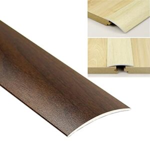 wood to tile transition strip 35″/39″/43″/47″/51″/55″ long,laminate floor door bars,aluminum metal edge threshold strips(color:brown,size:90cm/35)