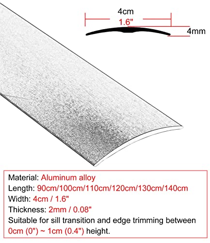 Wood to Tile Transition Strip 35"/39"/43"/47"/51"/55" Long,Laminate Floor Door Bars,Aluminum Metal Edge Threshold Strips(Color:Brown,Size:90cm/35)