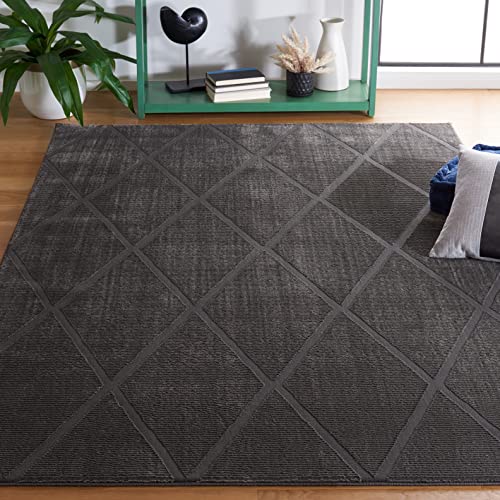 Safavieh Revive Collection 5'3" x 7'7" Charcoal REV104H Non-Shedding Trellis Area Rug