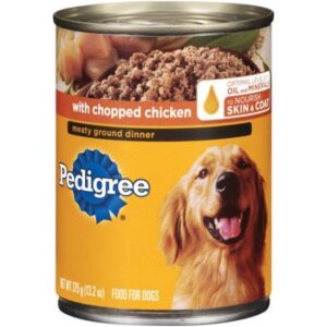 pedigree chopped ground dinner with chicken canned dog food (pack of 6)