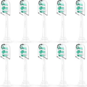 toothbrush replacement heads for philips sonicare protectiveclean dailyclean electric toothbrush head 1 2 series plaque control gum 4100 5100 c1 c2 g2 hx9023 snap-on, 10 pack