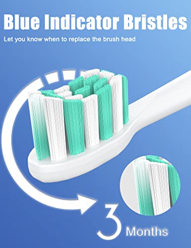 Toothbrush Replacement Heads for Philips Sonicare ProtectiveClean DailyClean Electric Toothbrush Head 1 2 Series Plaque Control Gum 4100 5100 C1 C2 G2 HX9023 Snap-on, 10 Pack