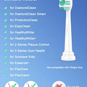 Toothbrush Replacement Heads for Philips Sonicare ProtectiveClean DailyClean Electric Toothbrush Head 1 2 Series Plaque Control Gum 4100 5100 C1 C2 G2 HX9023 Snap-on, 10 Pack