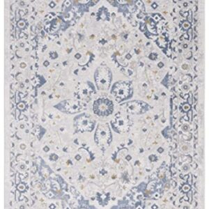 Safavieh Palma Collection 9' x 12' Beige/Light Blue PAM354A Oriental Floral Medallion Non-Shedding Area Rug