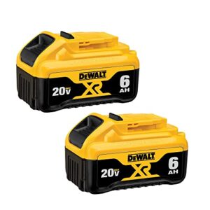 dewalt 20v max battery, 6 ah, 2-pack, fully charged in under 90 minutes (dcb206-2)