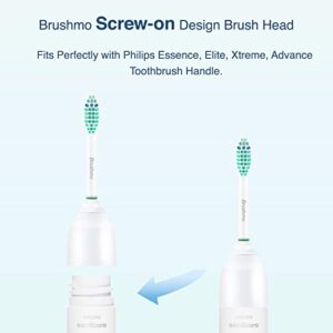 Replacement Toothbrush Heads for Philips Sonicare E-Series HX7022/66, 6 Pack, Fits Sonicare Essence, Xtreme, Elite, Advance, and CleanCare Electric Toothbrush with Hygienic caps by Brushmo