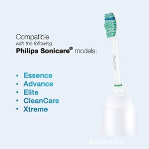 Replacement Toothbrush Heads for Philips Sonicare E-Series HX7022/66, 6 Pack, Fits Sonicare Essence, Xtreme, Elite, Advance, and CleanCare Electric Toothbrush with Hygienic caps by Brushmo