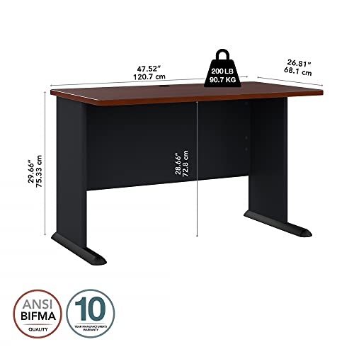 Bush Business Furniture Series A 48W Desk in Hansen Cherry and Galaxy