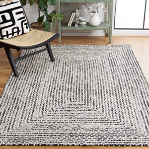 safavieh braided collection 3′ x 5′ black/navy brd260n handmade farmhouse cotton area rug