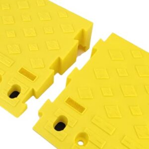 MAXXHAUL 50707 Portable Interlocking Plastic Curb Threshold Ramps Set (Yellow) for Loading Dock, Driveway, Sidewalk for Scooter, Wheelchair, Car, Truck, Motorcycle, Dolly