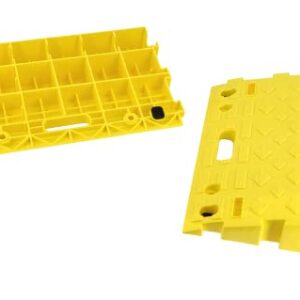 MAXXHAUL 50707 Portable Interlocking Plastic Curb Threshold Ramps Set (Yellow) for Loading Dock, Driveway, Sidewalk for Scooter, Wheelchair, Car, Truck, Motorcycle, Dolly