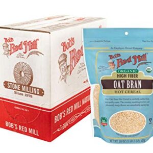 Bob's Red Mill Organic High Fiber Oat Bran Hot Cereal, 18-ounce (Pack of 4)