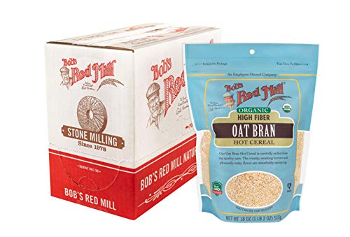 Bob's Red Mill Organic High Fiber Oat Bran Hot Cereal, 18-ounce (Pack of 4)