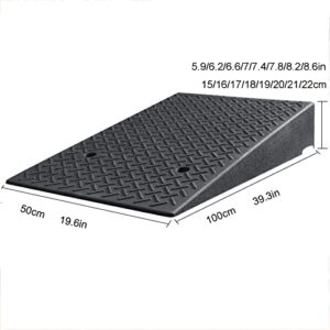 Rubber Curb Ramp, Heavy-DutyCapacity Threshold Ramps, Duty Door Step Ramp For Wheelchairs, Mobility Scooters And Power Chairs, Driveway Curb Ramp With Slip-Resistant ( Size : 50*100*19cm(19.6*39.3*7.4