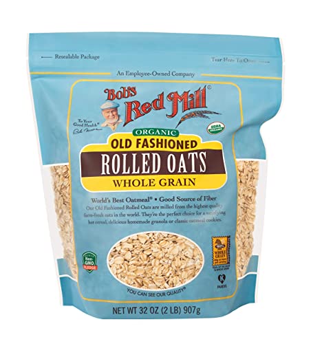 Bob's Red Mill Organic Old Fashioned Rolled Oats, 32-ounce (Pack of 4)