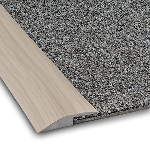 Funmaypoon Grain Floor Transition Strip PVC Carpet & Floor Edging Trim Strip Threshold Transitions Suitable for Threshold Height Less Than 5mm (6.56FTFT) (Grey Wood Grain)