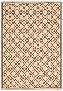 safavieh four seasons collection 8′ x 10′ ivory / dark brown frs396a hand-hooked area rug