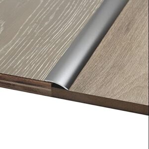 transition threshold strip heavy duty aluminum transition strip,indoor lightweight threshold strip for bathroom and kitchen doors,tile to board transition bar edge decoration(color:gray)