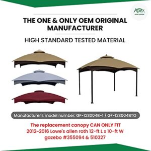 APEX GARDEN Replacement Canopy Top for Lowe's Allen Roth 10X12 Gazebo #GF-12S004B-1