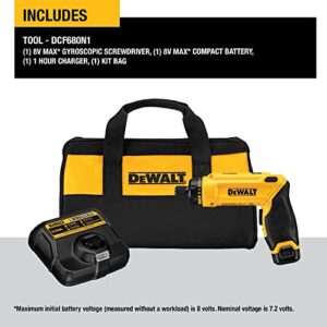 DEWALT 8V MAX Gyroscopic Cordless Screwdriver 1-Battery Kit, Electric (DCF680N1)