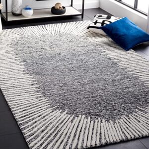 safavieh abstract collection 3′ x 5′ black/ivory abt478z handmade wool area rug