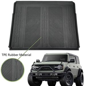 Pedigree 3D TPE Material Cargo Mat Fits 2021-2022 Ford Bronco 4-Door Version All Weather Rear Trunk Mat Waterproof Car Floor Mat Anti-Skid Odorless Rubber Carpet (Trunk Mat)