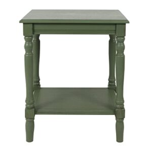 Decor Therapy Simplify End Table with Shelf, Antique Green