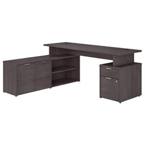 bush business furniture jamestown l shaped desk with drawers, 72w, storm gray