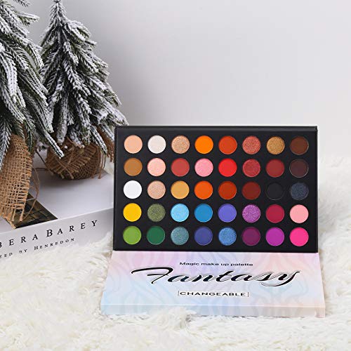 Highly Pigmented Eye Makeup Palette, Matte Shimmer Metallic Eyeshadow Pallet Long Lasting Blendable Natural Colors Make Up Eye Shadows Cosmetics Gift Kit