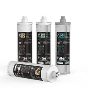 frizzlife m3005 replacement filter cartridge set (4 pack) for sk99,sp99,sk99 new and sp99 new under sink water filter system