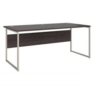 bush business furniture hybrid computer table desk with metal legs, 72w x 36d, storm gray